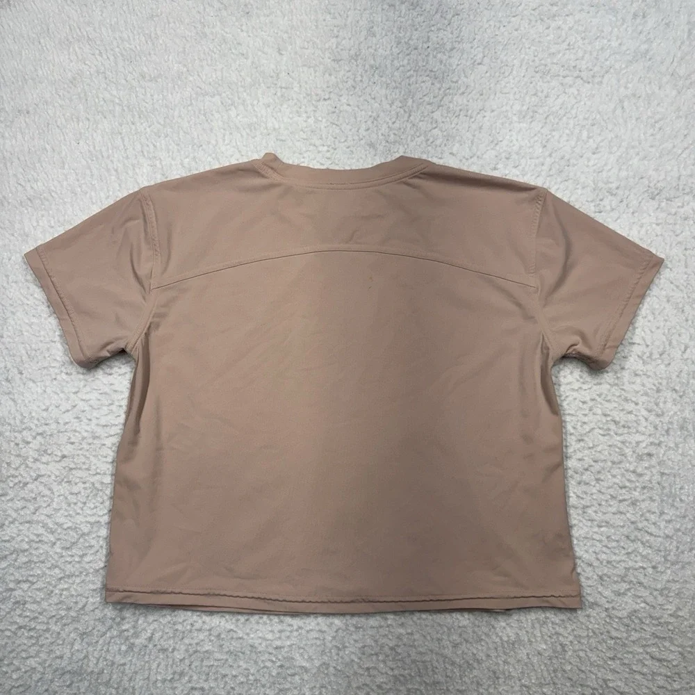 Lululemon Train To Be Shirt Top Short Sleeve Athletic Cropped Gym Pink Women's M